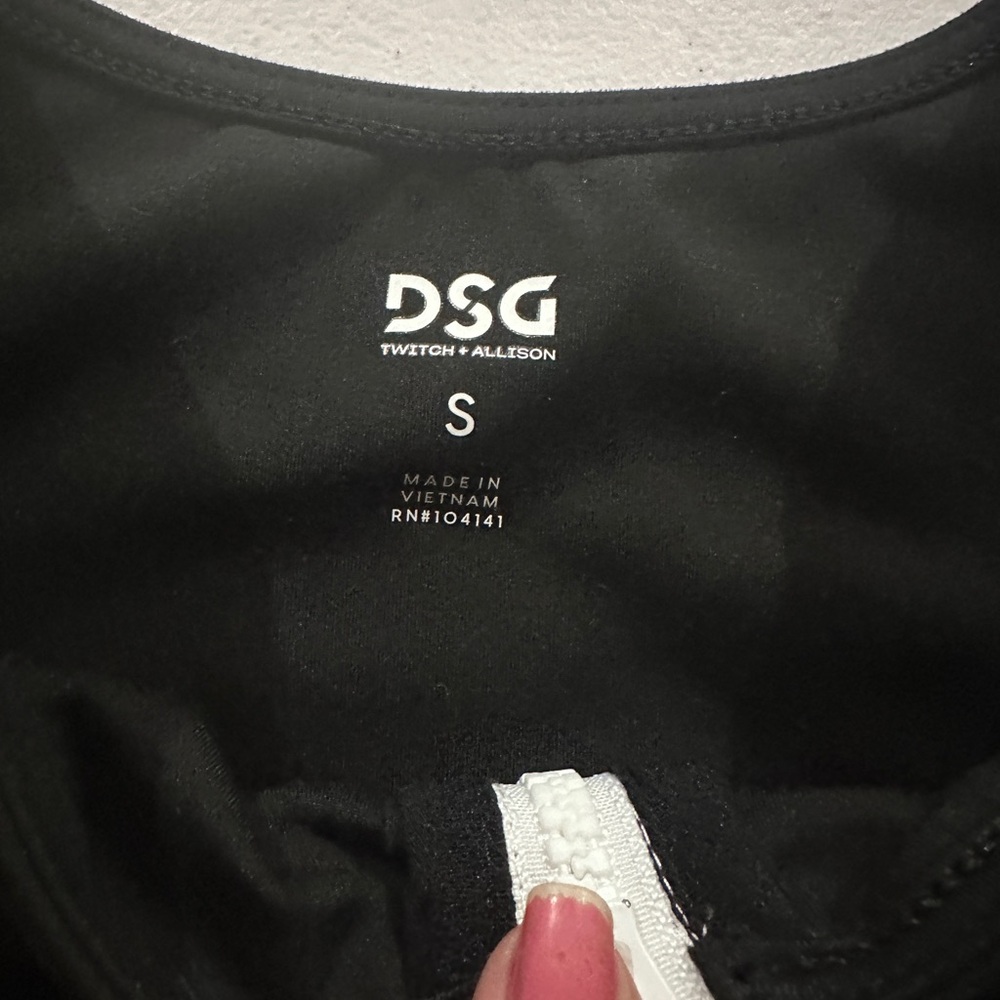 Black Zip-Front High neck Tank - DSG Brand